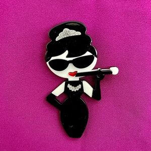 NWT Audrey Hepburn Fashion Brooch Pin | Pretty Fashionista Gifts Chic Modern Pin